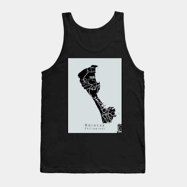 Boracay Philippines Island Map dark Tank Top by Robin-Niemczyk